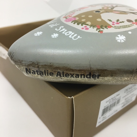 NWT Demdaco Art Hearts Let It Snow Deer Key Tassle Ornament Natalie Alexander - Picture 4 of 9